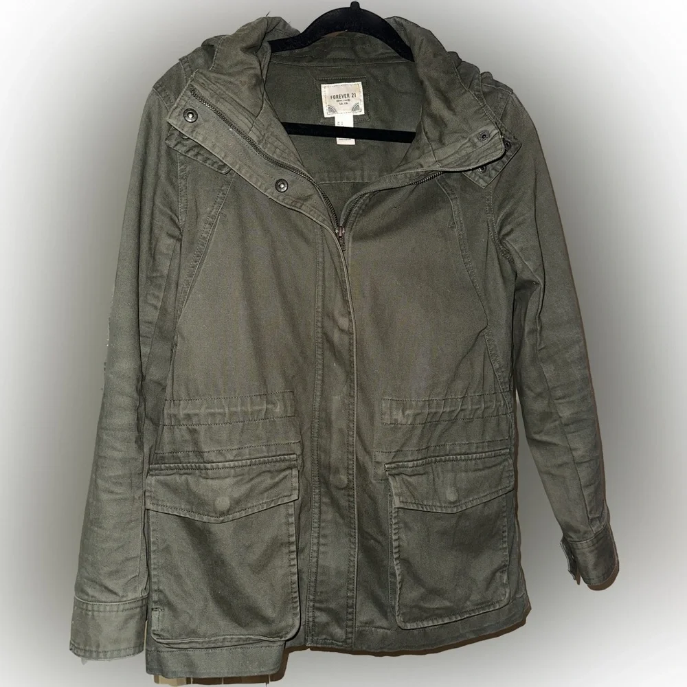 Forever 21 Olive Jacket Size S - Picture 3 of 14